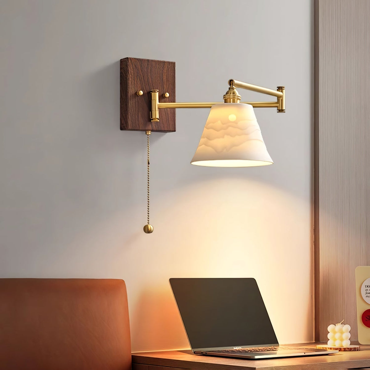 Ceramic Geometric Wall Lamp with Adjustable Brightness