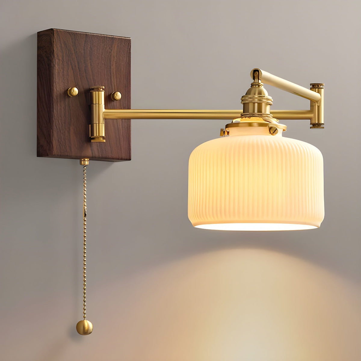 Ceramic Geometric Wall Lamp with Adjustable Brightness — front view
