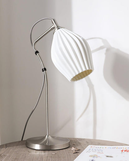 Ceramic Ribbed Table Lamp with Adjustable Brightness
