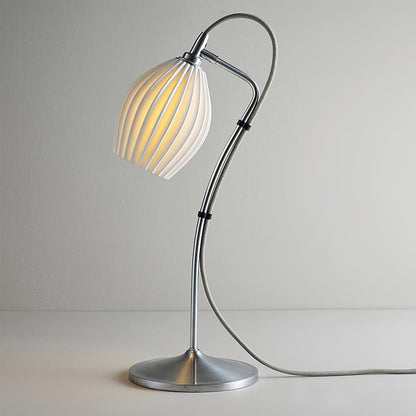 Ceramic Ribbed Table Lamp with Adjustable Brightness