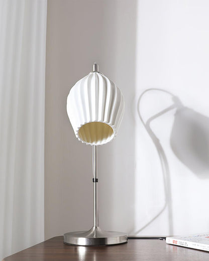 Ceramic Ribbed Table Lamp with Adjustable Brightness