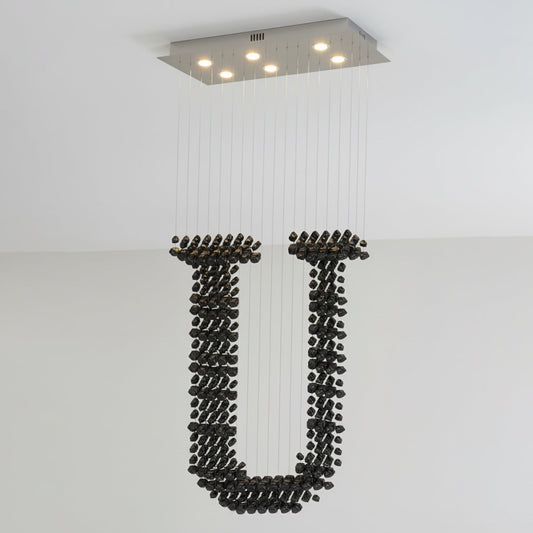 Charcoal Chandelier, Adjustable Brightness — front view