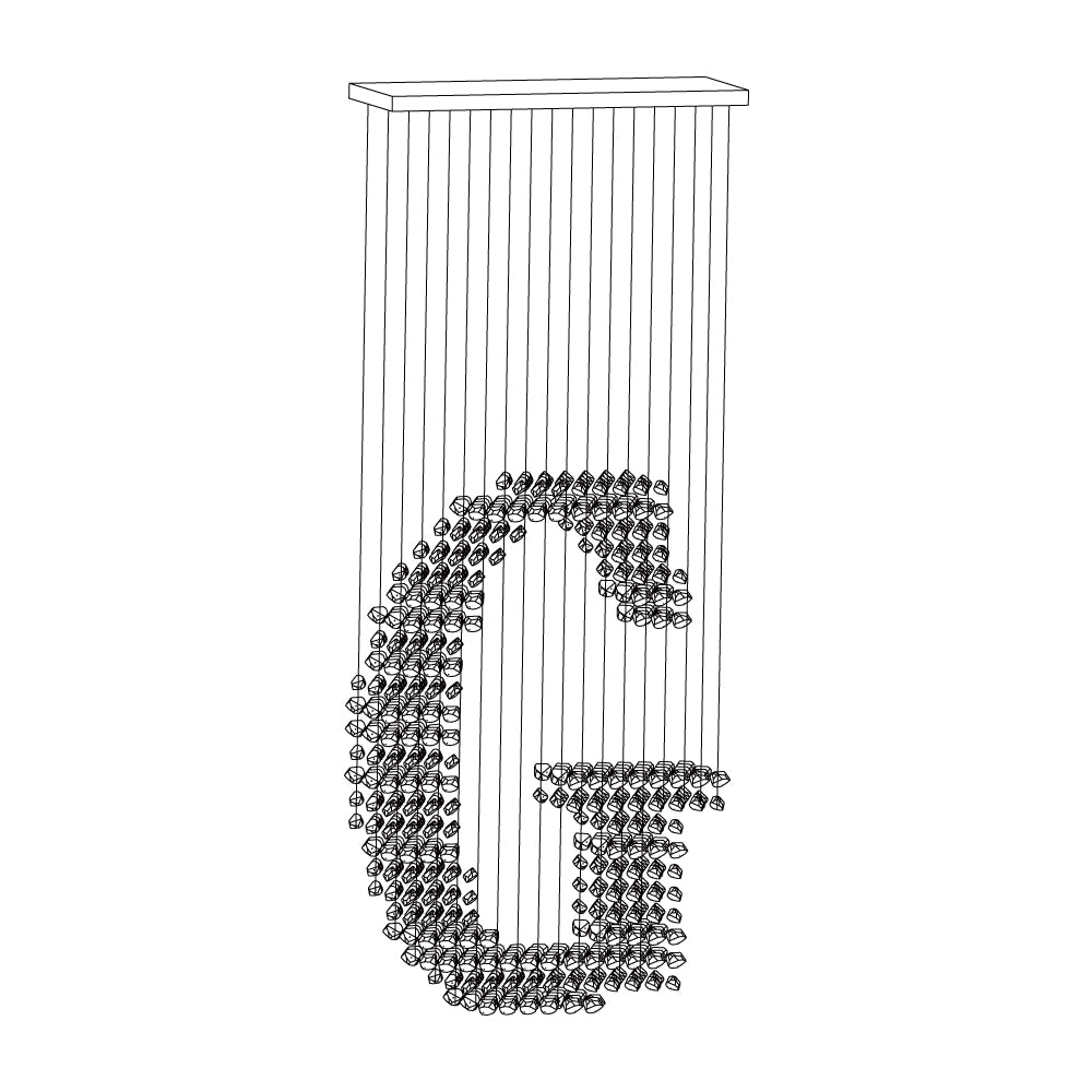 Charcoal Chandelier with Adjustable Height — detail view