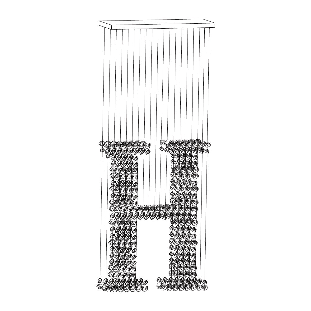 Charcoal Chandelier with Adjustable Height — alternate angle