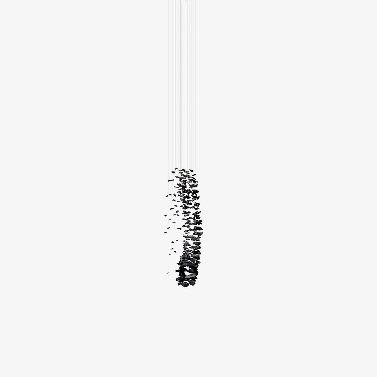 Charcoal Cascade Pixel Chandelier with Adjustable Height — front view