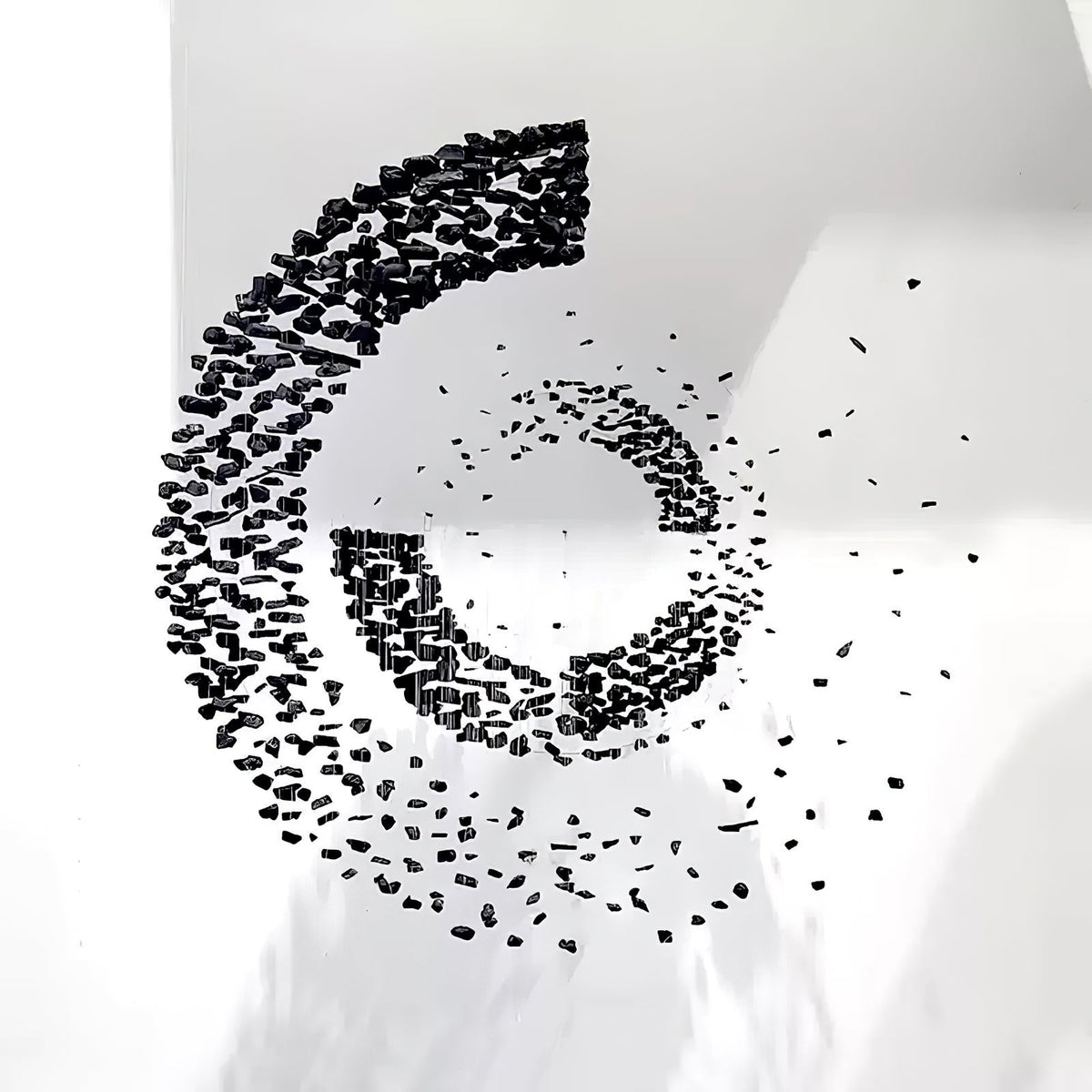 Charcoal Cascade Pixel Chandelier with Adjustable Height — alternate angle