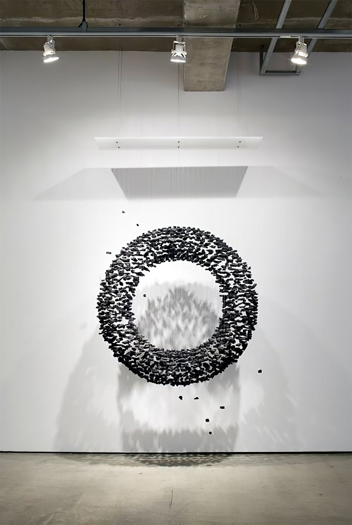Charcoal Cascade Pixel Chandelier with Adjustable Height