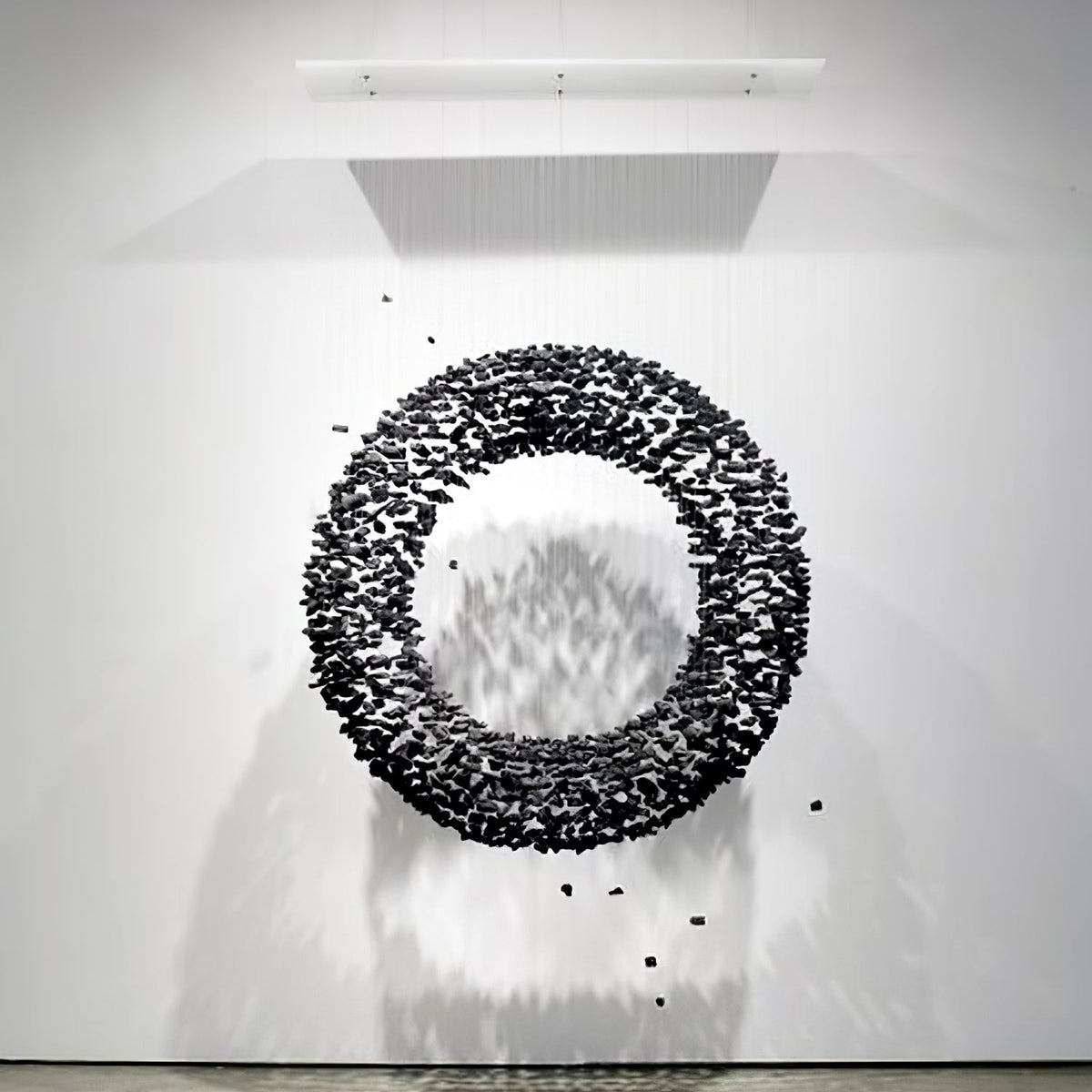 Charcoal Cascade Pixel Chandelier with Adjustable Height