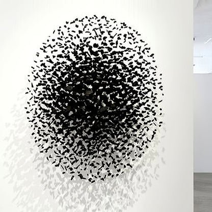 Charcoal Cascade Pixel Chandelier with Adjustable Height