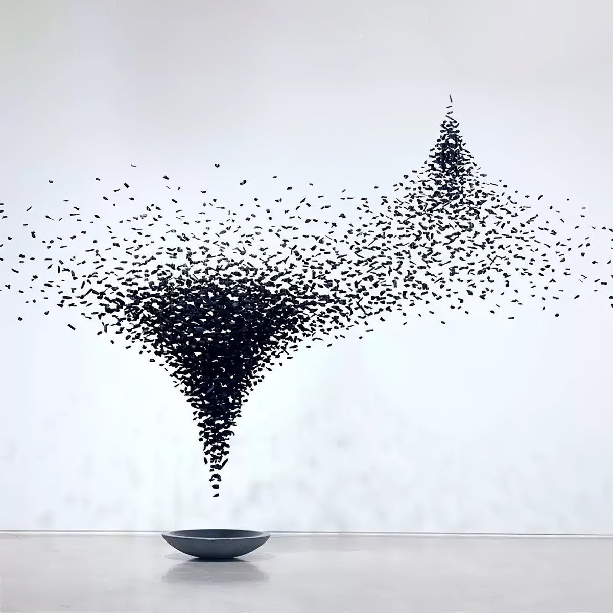 Charcoal Cascade Pixel Chandelier with Adjustable Height