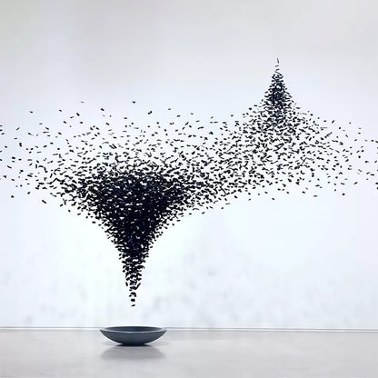 Charcoal Cascade Pixel Chandelier with Adjustable Height