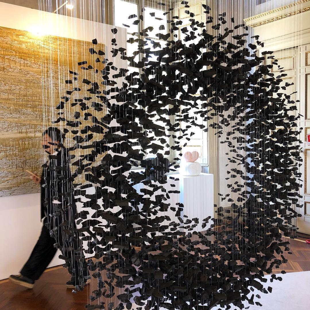 Charcoal Chandelier with Adjustable Height