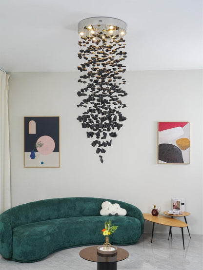 Charcoal Chandelier with Adjustable Height