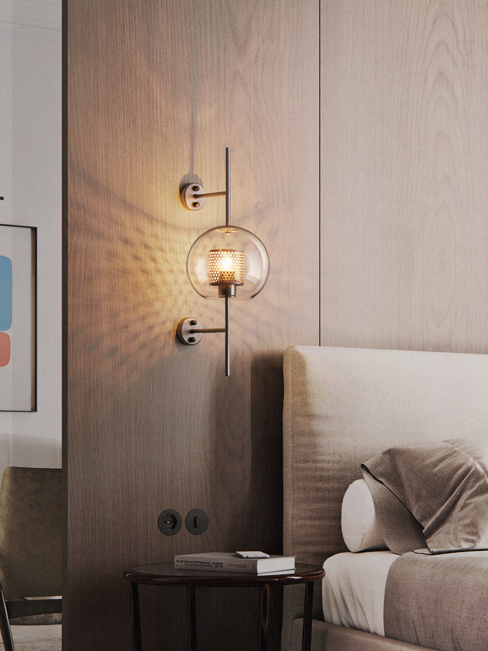 Glass Wall Light with Adjustable Brightness