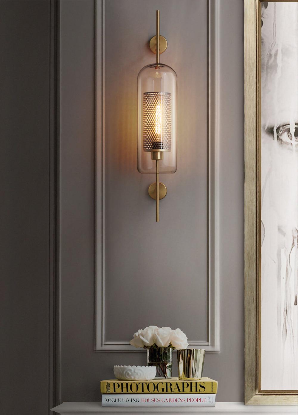 Glass Wall Light with Adjustable Brightness