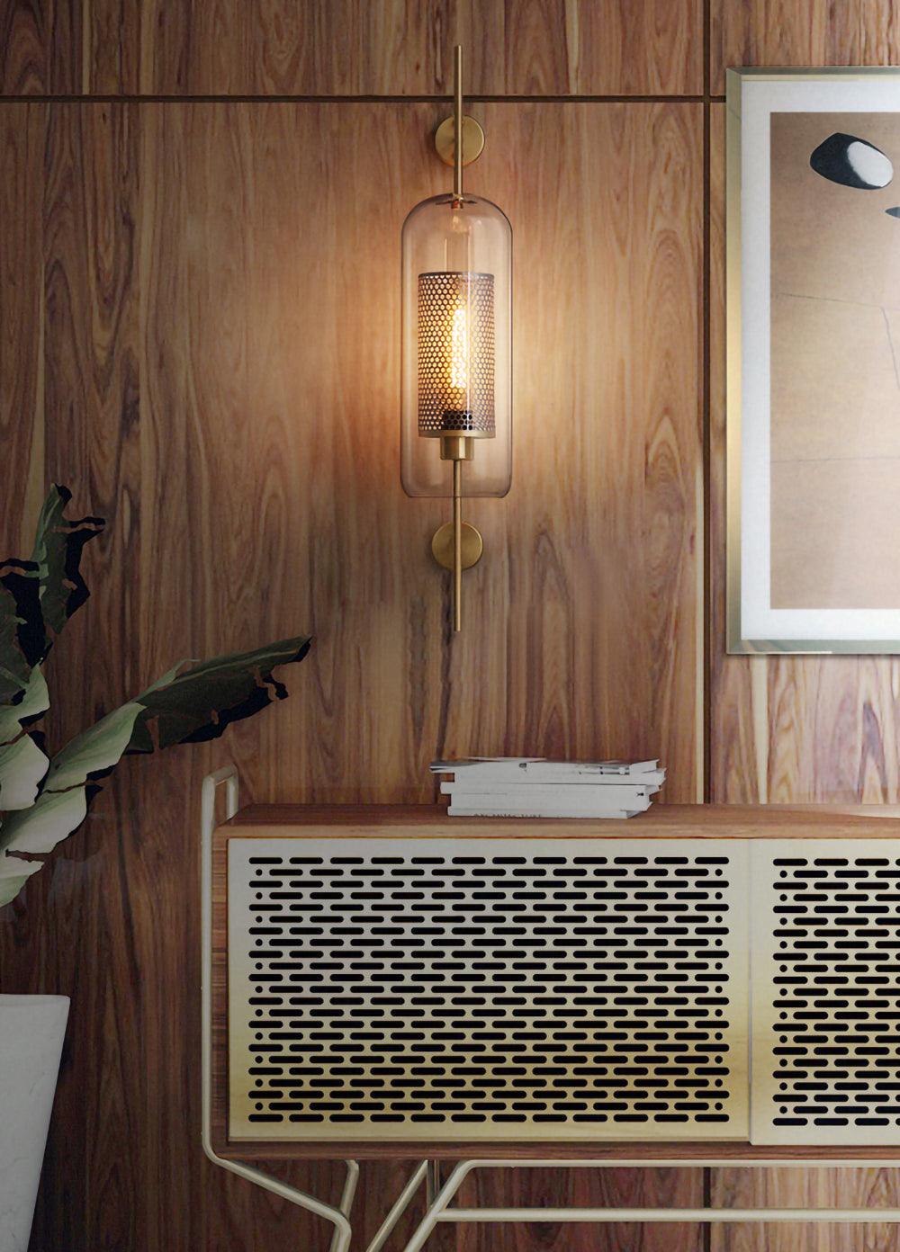 Glass Wall Light with Adjustable Brightness