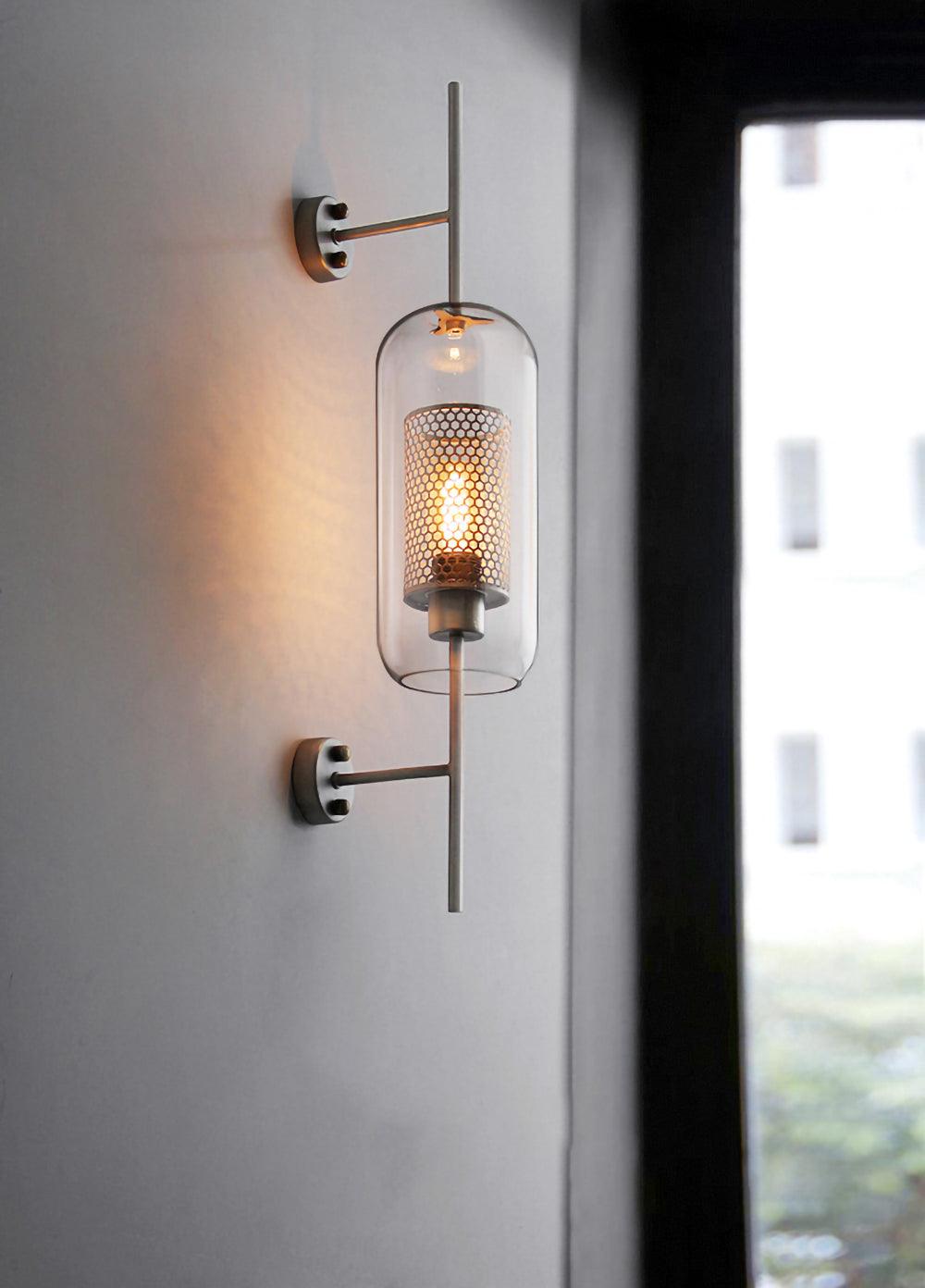 Glass Wall Light with Adjustable Brightness