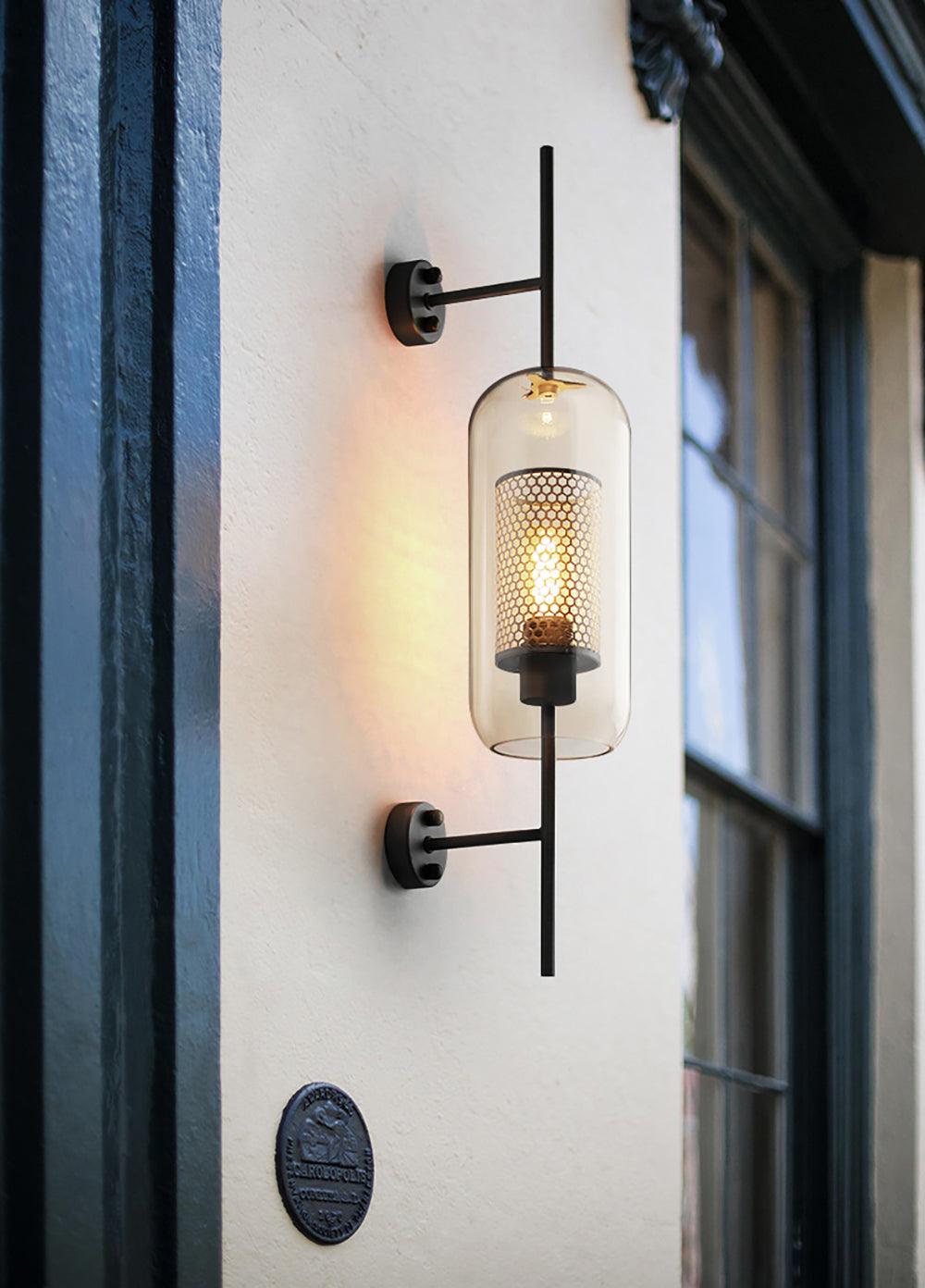 Glass Wall Light with Adjustable Brightness