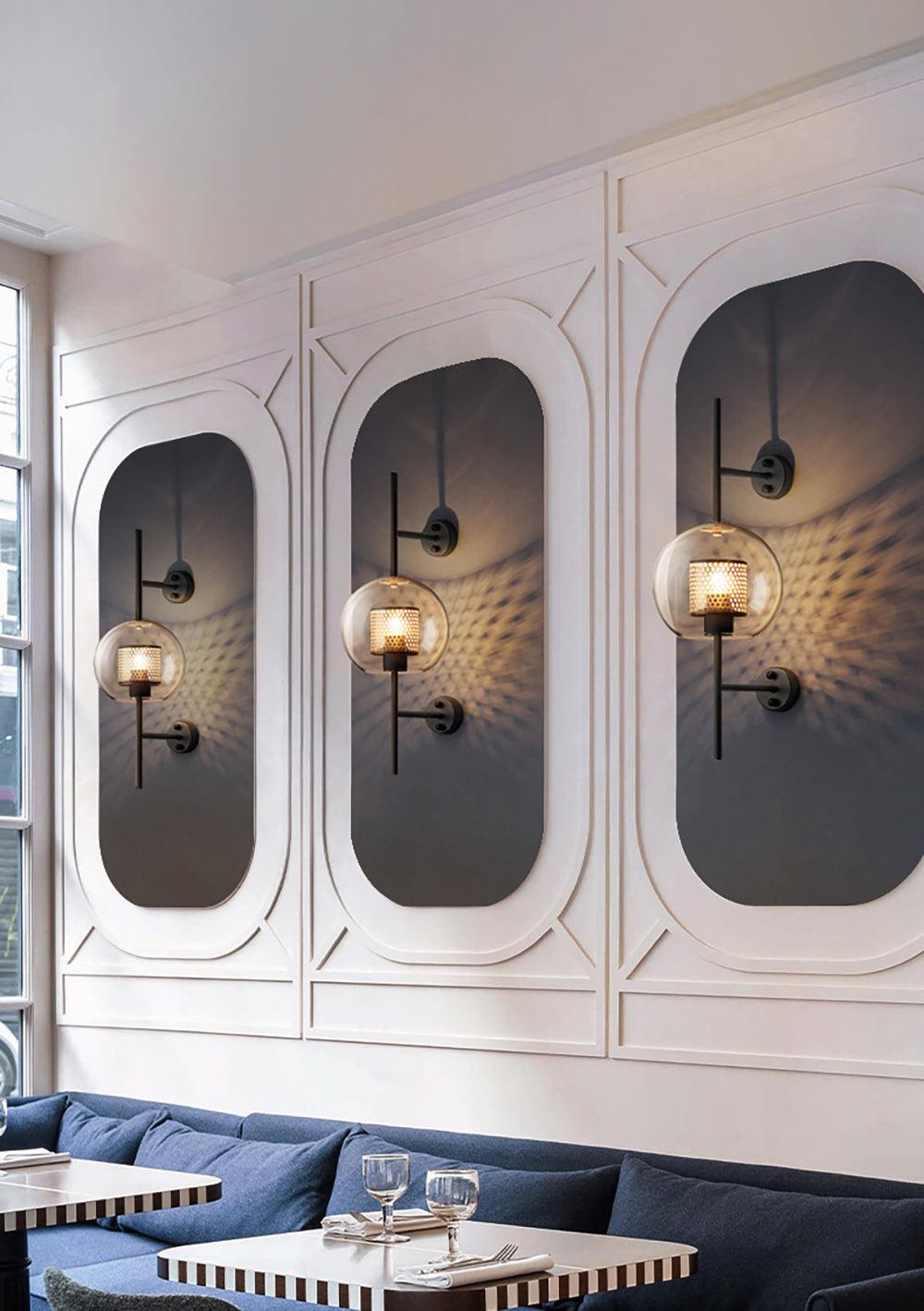 Glass Wall Light with Adjustable Brightness