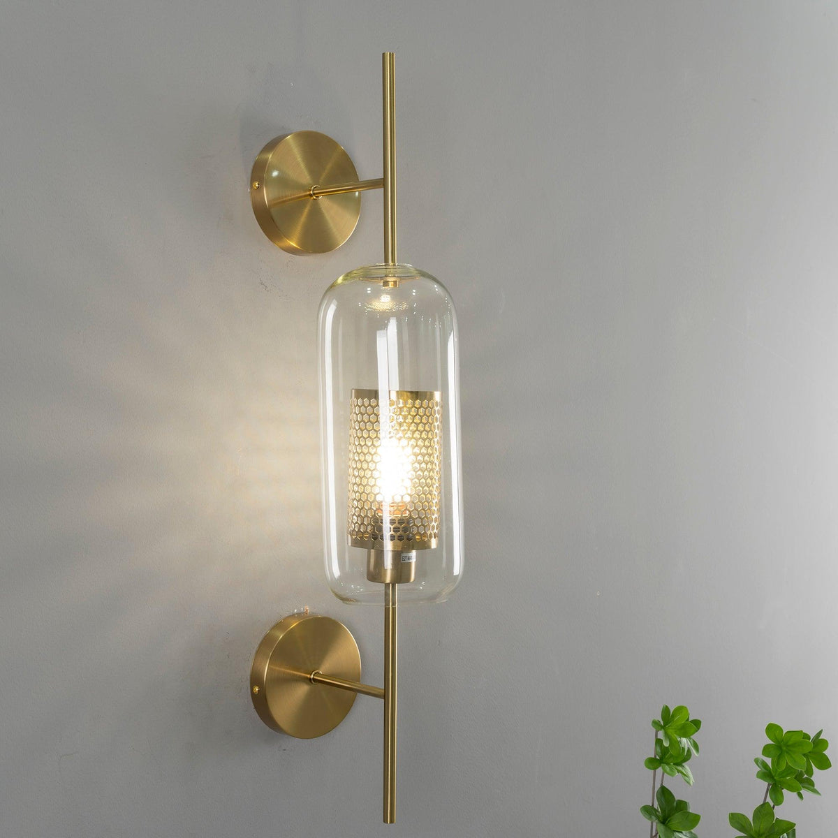 Glass Wall Light with Adjustable Brightness
