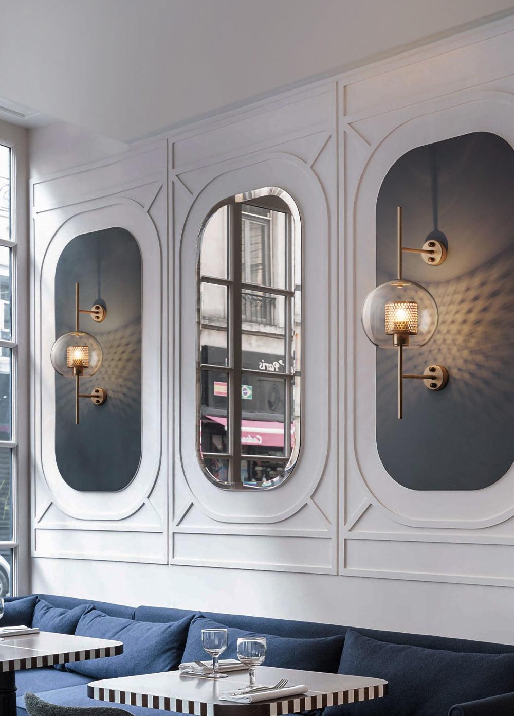 Glass Wall Light with Adjustable Brightness