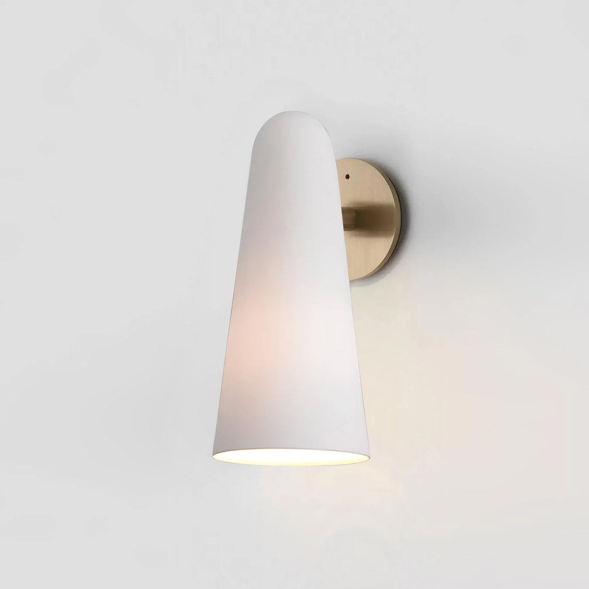 Conical Glass Wall Lamp, Soft Ambient Light — side view
