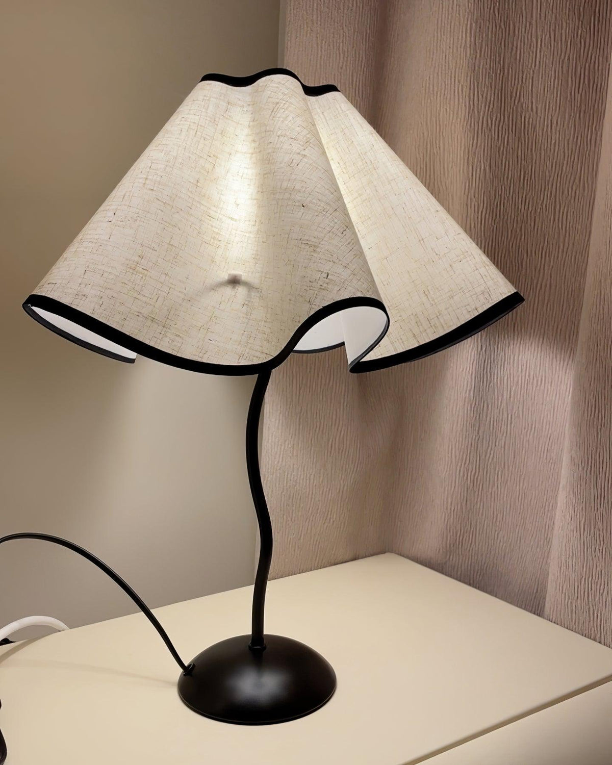 Linen Table Lamp with Adjustable Brightness