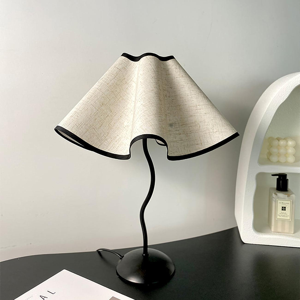 Linen Table Lamp with Adjustable Brightness