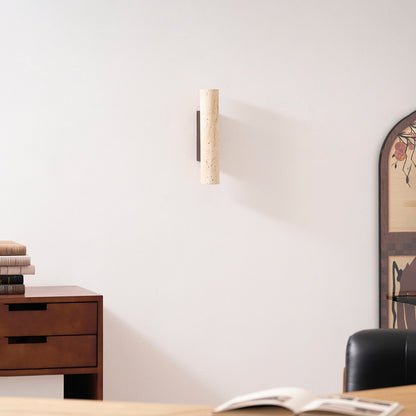 Travertine Column Wall Lamp, Adjustable LED