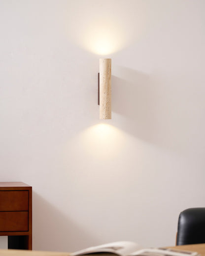 Travertine Column Wall Lamp, Adjustable LED