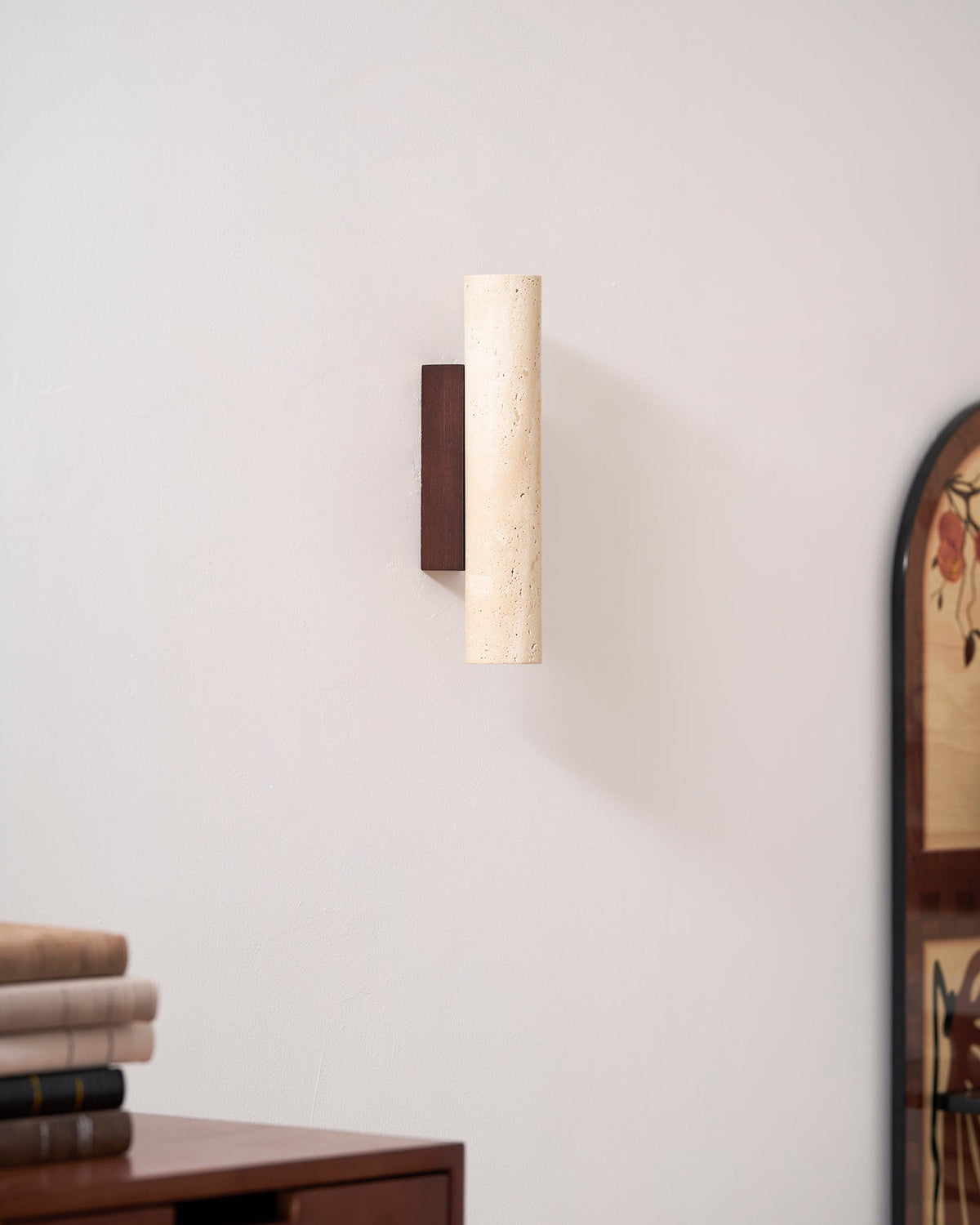 Travertine Column Wall Lamp, Adjustable LED