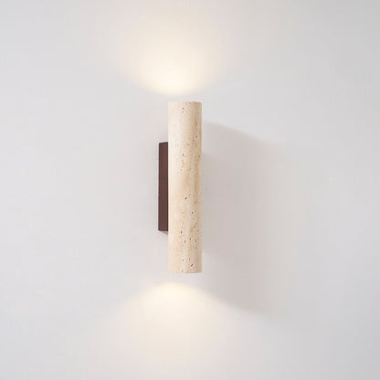 Travertine Column Wall Lamp, Adjustable LED