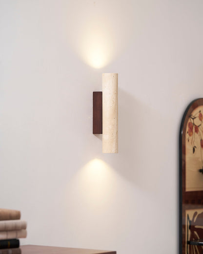 Travertine Column Wall Lamp, Adjustable LED
