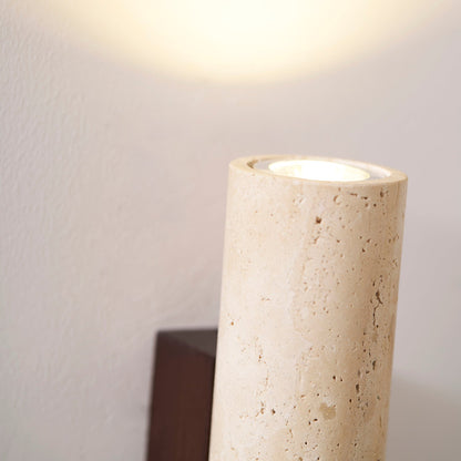 Travertine Column Wall Lamp, Adjustable LED