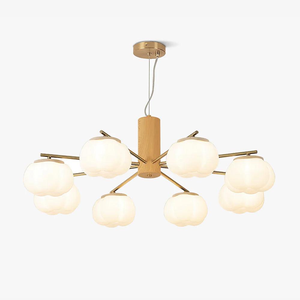 Cotton Ball Chandelier with Soft Glow