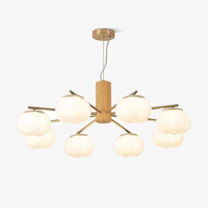 Cotton Ball Chandelier with Soft Glow