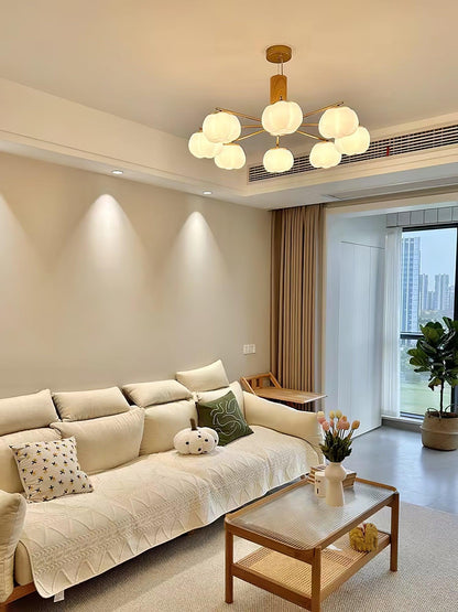 Cotton Ball Chandelier with Soft Glow