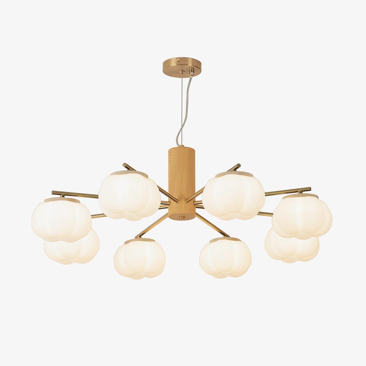 Cotton Ball Chandelier with Soft Glow — alternate angle