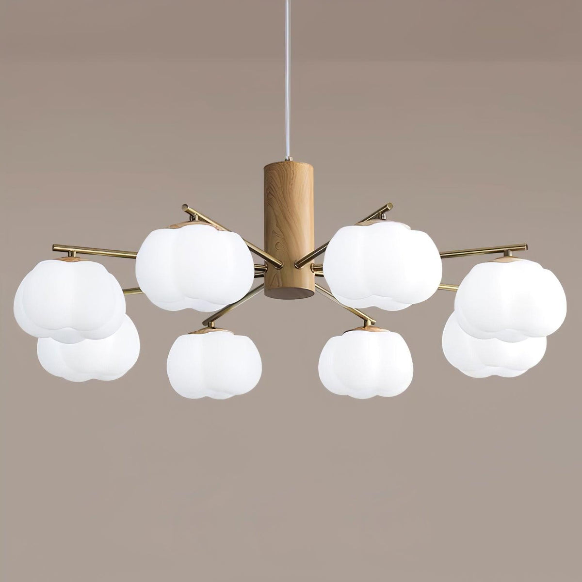 Cotton Ball Chandelier with Soft Glow