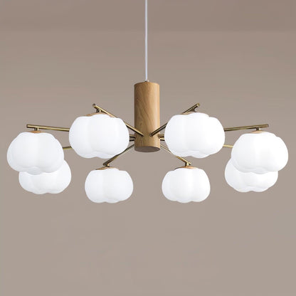 Cotton Ball Chandelier with Soft Glow