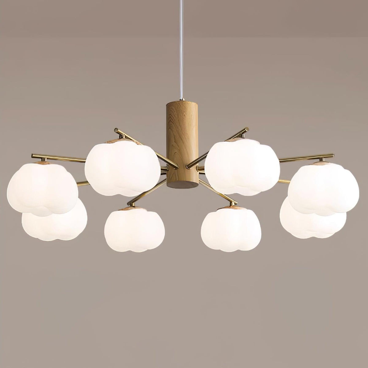 Cotton Ball Chandelier with Soft Glow
