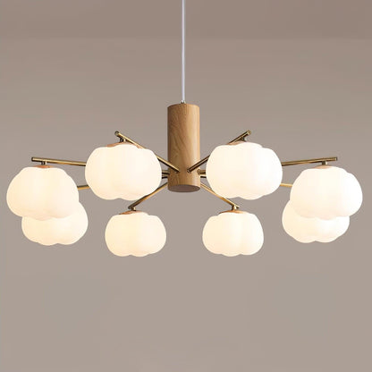 Cotton Ball Chandelier with Soft Glow