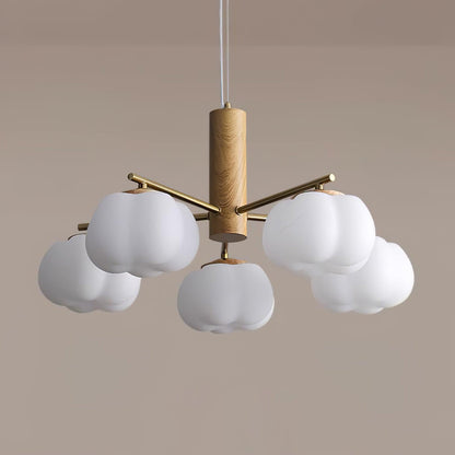 Cotton Ball Chandelier with Soft Glow