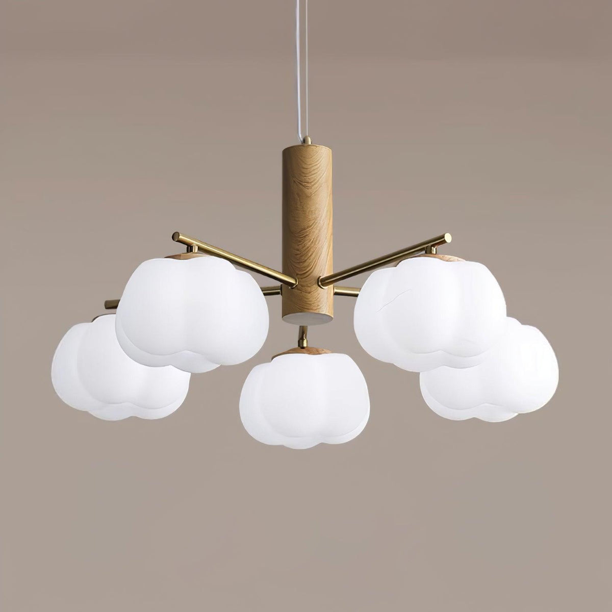 Cotton Ball Chandelier with Soft Glow