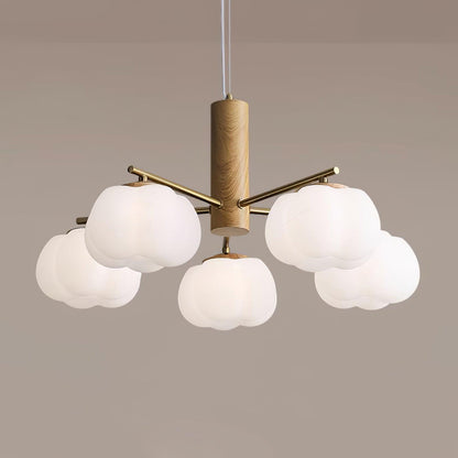 Cotton Ball Chandelier with Soft Glow