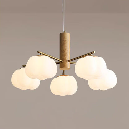 Cotton Ball Chandelier with Soft Glow