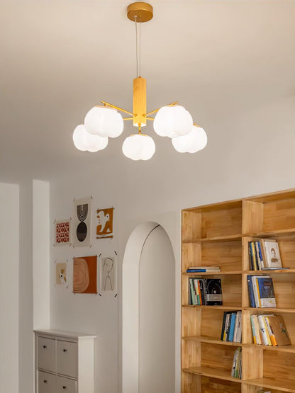 Cotton Ball Chandelier with Soft Glow