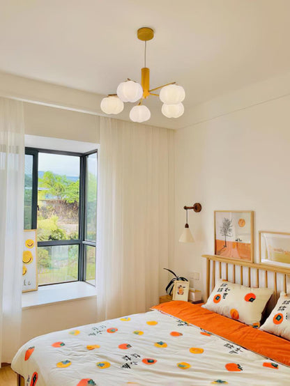 Cotton Ball Chandelier with Soft Glow