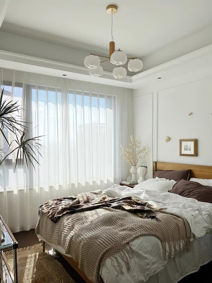 Cotton Ball Chandelier with Soft Glow