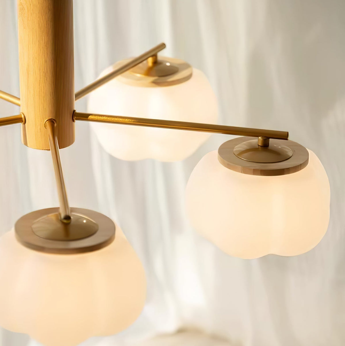 Cotton Ball Chandelier with Soft Glow